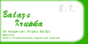 balazs krupka business card