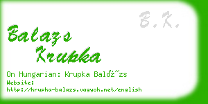 balazs krupka business card